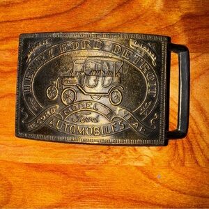 Vintage Ford Motor Company Model T Detroit Automobile Belt Buckle Great Shape!